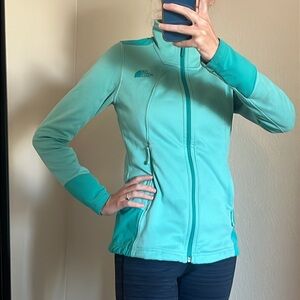 The North Face Teal Fleece Zip-up Sweater